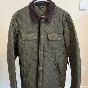 Babour Men's Quilted Jacket - Olive Green